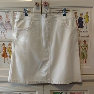 I.e. relaxed bone colored brushe denim skirt Sz 10